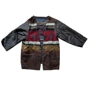 Woolrich Aztec oversized quilted sleeves wool coat